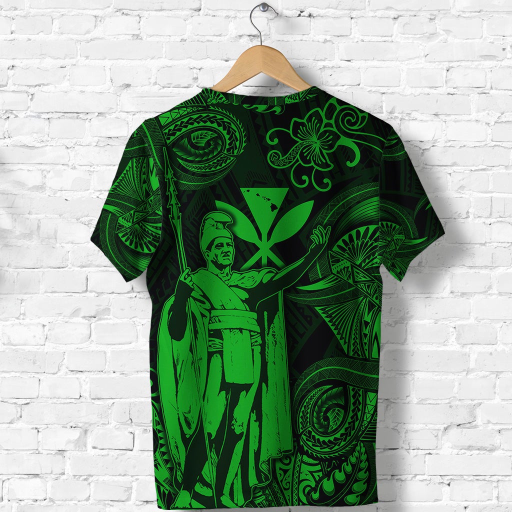 Hawaii King Kamehameha Map Polynesian T Shirt Kanaka Maoli Unique Style Green LT8 - Wonder Print Shop