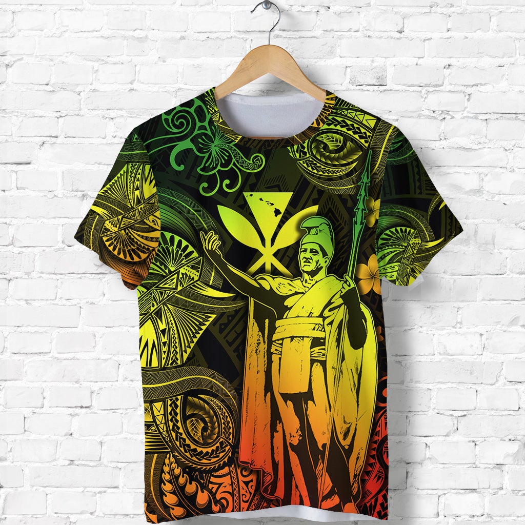 Hawaii King Kamehameha Map Polynesian T Shirt Kanaka Maoli Unique Style Reggae LT8 - Wonder Print Shop