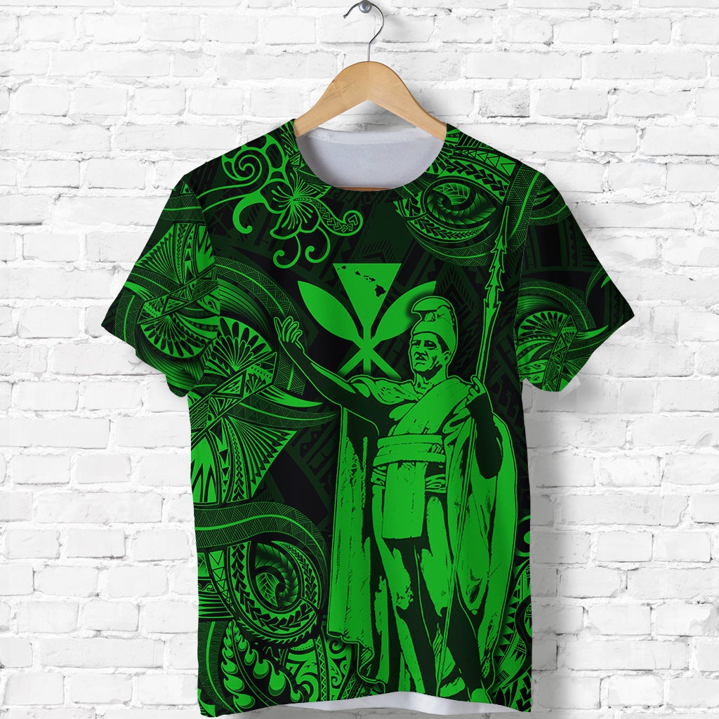Hawaii King Kamehameha Map Polynesian T Shirt Kanaka Maoli Unique Style Green LT8 - Wonder Print Shop