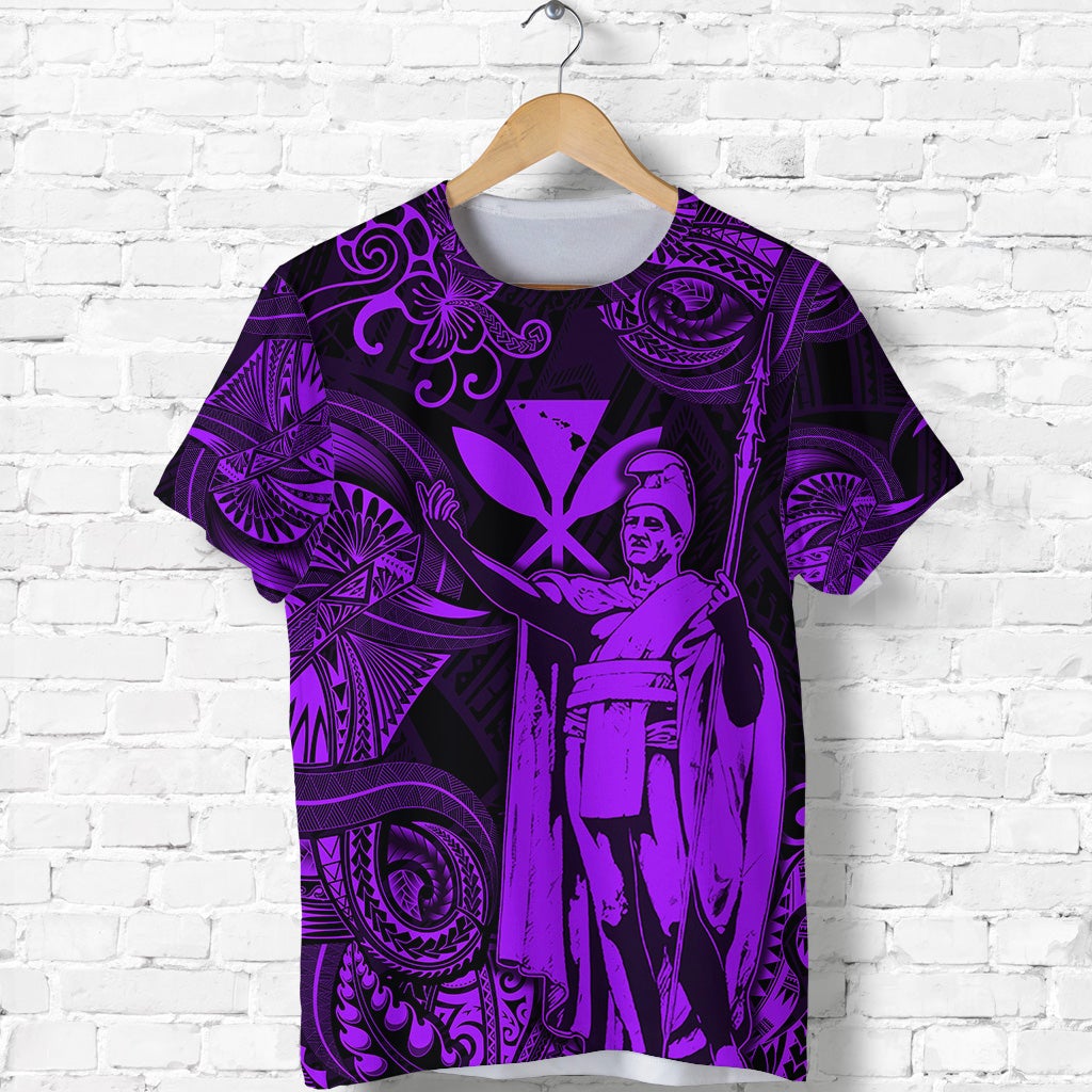 Hawaii King Kamehameha Map Polynesian T Shirt Kanaka Maoli Unique Style Purple LT8 - Wonder Print Shop
