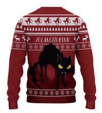 Jolakotturinn Iceland Yule Cat With Christmas Pattern Knitted Sweatshirt - Wonder Print Shop