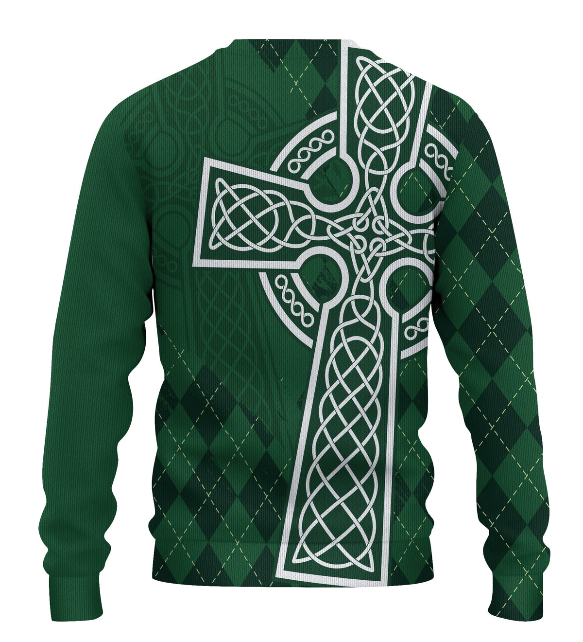 Irish Knitted Sweatshirt St. Patrick Day Mix Celtic Cross - Wonder Print Shop