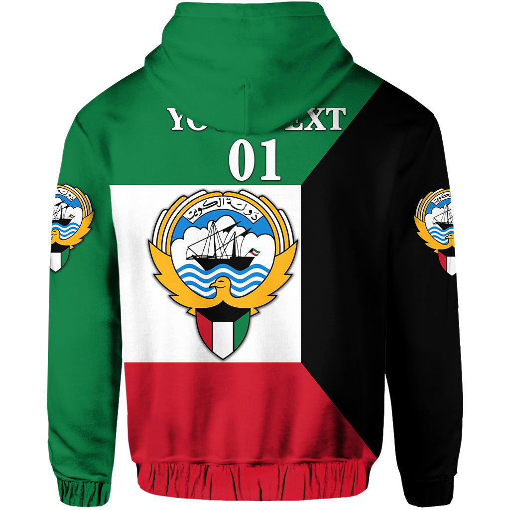 Custom Kuwait Zip Hoodie Flag Style LT8 - Wonder Print Shop