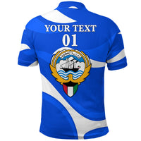 Custom Kuwait Polo Shirt Sporty Style Blue LT8 - Wonder Print Shop