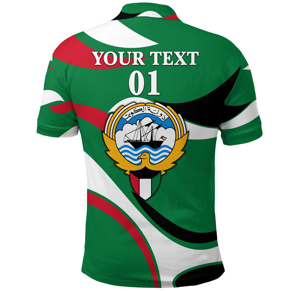 Custom Kuwait Polo Shirt Sporty Style Green LT8 - Wonder Print Shop