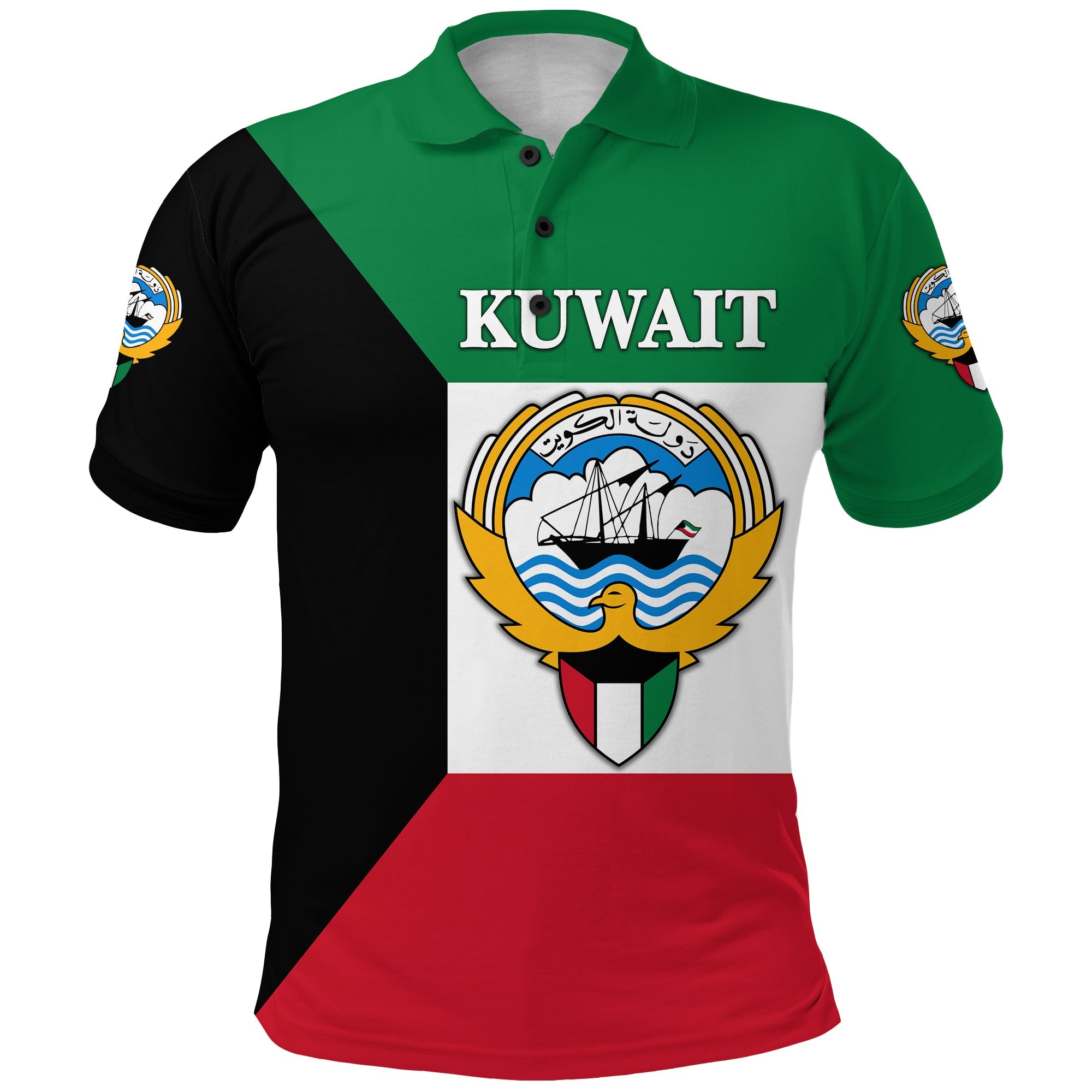 Kuwait Polo Shirt Flag Style LT8 - Wonder Print Shop