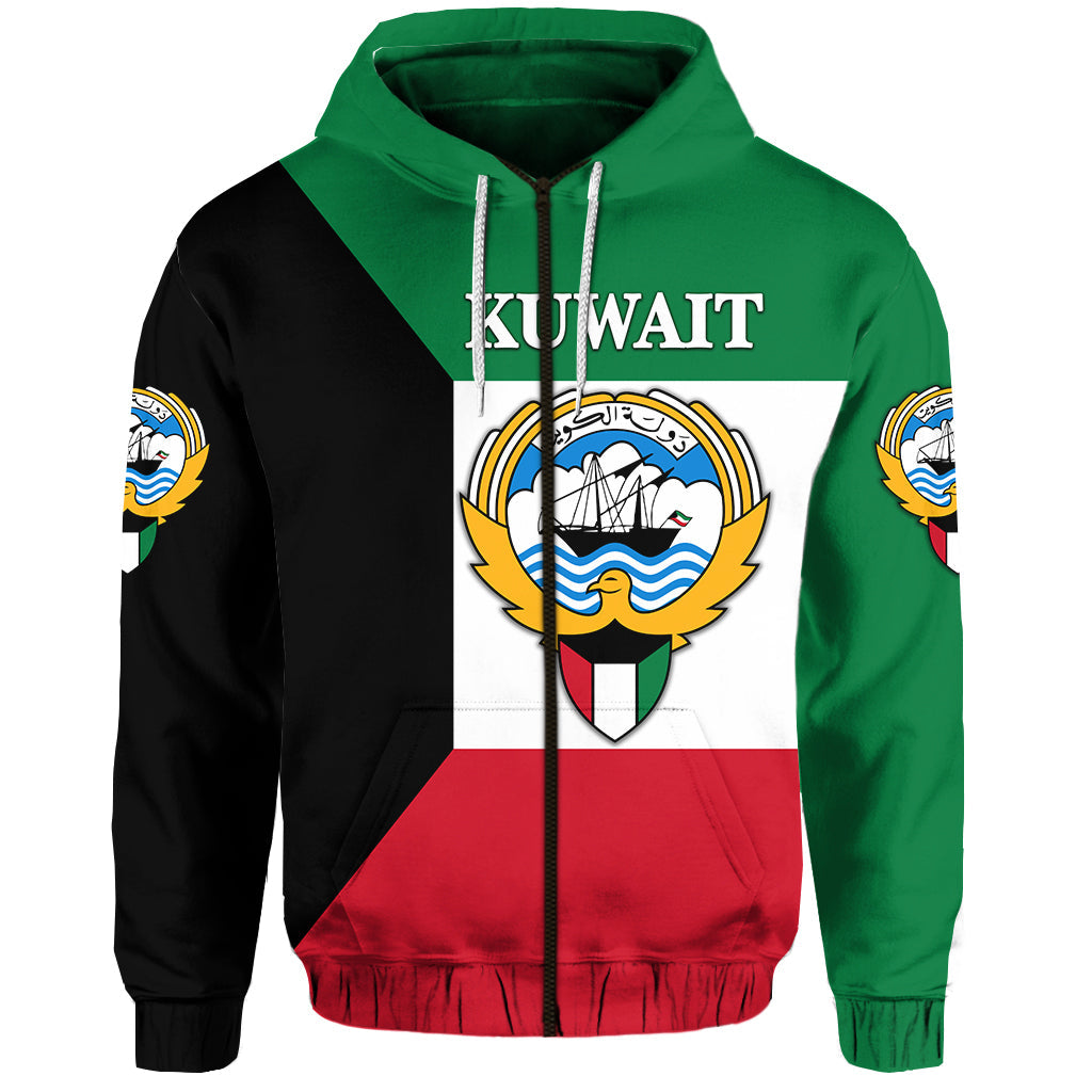 Kuwait Zip Hoodie Flag Style LT8 - Wonder Print Shop