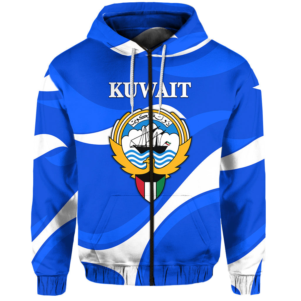 Kuwait Zip Hoodie Sporty Style - Blue LT8 - Wonder Print Shop