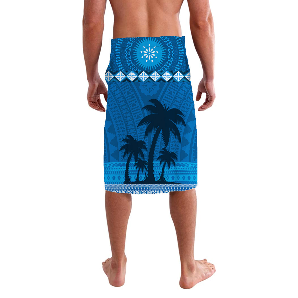 Custom Personalised Bula Fiji Day Lavalava Fijian Tapa with Palm Tree 52nd Anniversary LT13 - Wonder Print Shop