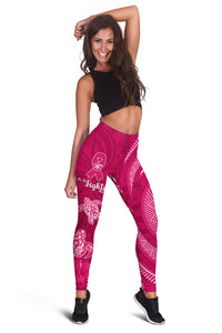breast-cancer-awareness-women-leggings-hibiscus-polynesian-no-one-fights-alone