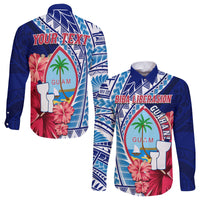 (Custom Personalised) Guam Chamorro Long Sleeve Button Shirt Happy Liberation Day Latte Stone LT13 - Wonder Print Shop