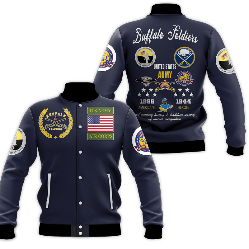 African Jacket - Buffalo Soldiers Baseball Jacket - Wonder Print Shop