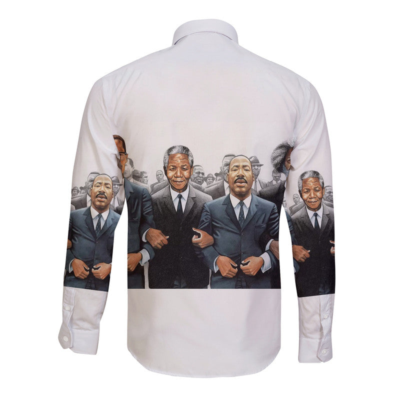 Civil Rights Male Leaders Movement Hawaii Long Sleeve Button Shirt Simple Style LT8 - Wonder Print Shop