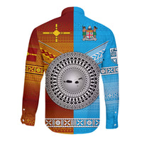 Fiji And Rotuma Tapa Pattern Hawaii Long Sleeve Button Shirt Together LT8 - Wonder Print Shop