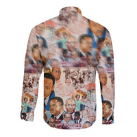 Civil Rights Leaders Hawaii Long Sleeve Button Shirt Color Painting Style LT8 - Wonder Print Shop