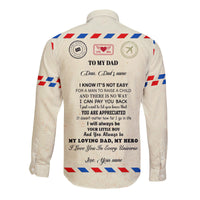 (Custom) Father Day Hawaii Long Sleeve Button Shirt Letter From Son Simple Style LT8 - Wonder Print Shop