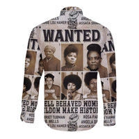 Civil Rights Female Leaders Hawaii Long Sleeve Button Shirt Wanted Version LT8 - Wonder Print Shop