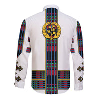 Eritrea Hawaii Long Sleeve Button Shirt Fancy Simple Tibeb Style - Flag Style LT8 - Wonder Print Shop