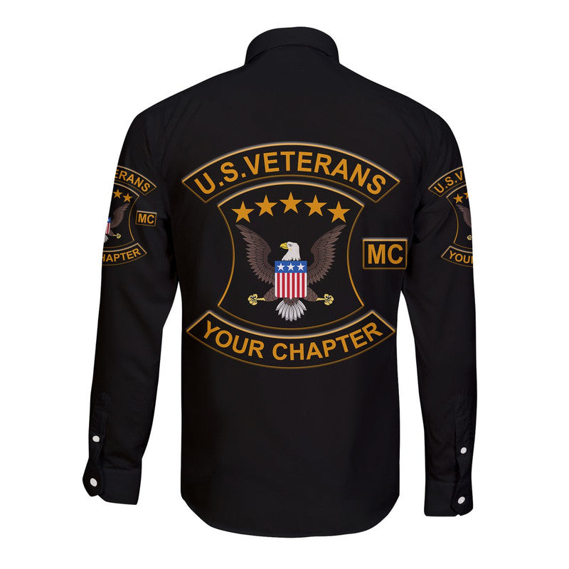 (Custom) U.S. Veterans Motorcycle Club Hawaii Long Sleeve Button Shirt USVMC Original Style LT8 - Wonder Print Shop