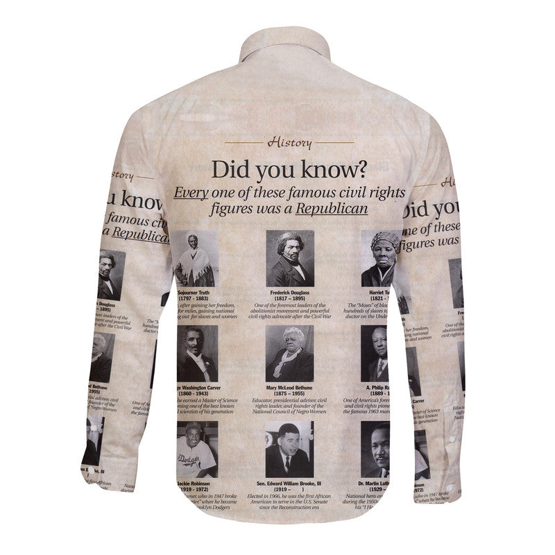 Civil Rights Leaders Hawaii Long Sleeve Button Shirt Did You Know History Vibes LT8 - Wonder Print Shop