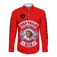 (Custom Personalised) Tuskegee Airmen Motorcycle Club Hawaii Long Sleeve Button Shirt TAMC Red Tails Original Style - Red LT8 - Wonder Print Shop