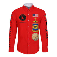 (Custom Personalised) Tuskegee Airmen Motorcycle Club Hawaii Long Sleeve Button Shirt TAMC Spit Fire Simple Style - Red LT8 - Wonder Print Shop