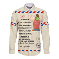 (Custom) Father Day Hawaii Long Sleeve Button Shirt Letter From Daughter Simple Style LT8 - Wonder Print Shop