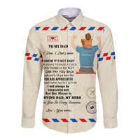 (Custom) Father Day Hawaii Long Sleeve Button Shirt Letter From Son Simple Style LT8 - Wonder Print Shop