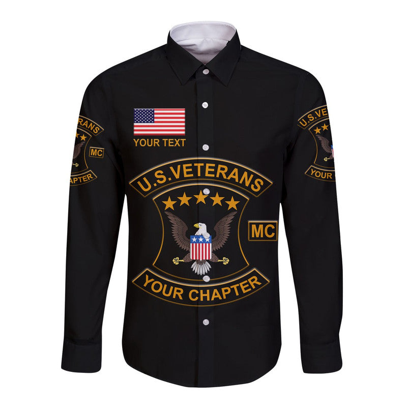(Custom) U.S. Veterans Motorcycle Club Hawaii Long Sleeve Button Shirt USVMC Original Style LT8 - Wonder Print Shop