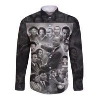 Civil Rights Leaders Hawaii Long Sleeve Button Shirt Black White Vintage Style LT8 - Wonder Print Shop