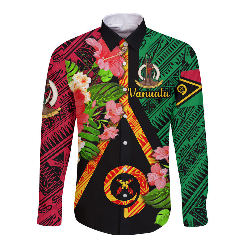 Vanuatu Hawaii Long Sleeve Button Shirt Independence Be Proud Vanuatu Flag LT8 - Wonder Print Shop