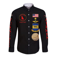 (Custom Personalised) Tuskegee Airmen Motorcycle Club Hawaii Long Sleeve Button Shirt TAMC Spit Fire Simple Style - Black LT8 - Wonder Print Shop