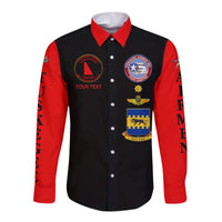 (Custom Personalised) Tuskegee Airmen Motorcycle Club Hawaii Long Sleeve Button Shirt TAMC Spit Fire Unique Style - Black Red LT8 - Wonder Print Shop