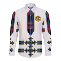 (Custom Personalised) Eritrea Hawaii Long Sleeve Button Shirt Fancy Tibeb Vibes NO.1 Ver - Flag Style LT8 - Wonder Print Shop