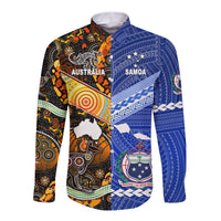 Samoa and Australia Aboriginal Hawaii Long Sleeve Button Shirt Together LT8 - Wonder Print Shop