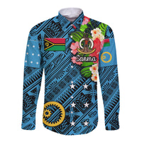 Vanuatu Sanma Hawaii Long Sleeve Button Shirt Independence Be Proud LT8 - Wonder Print Shop