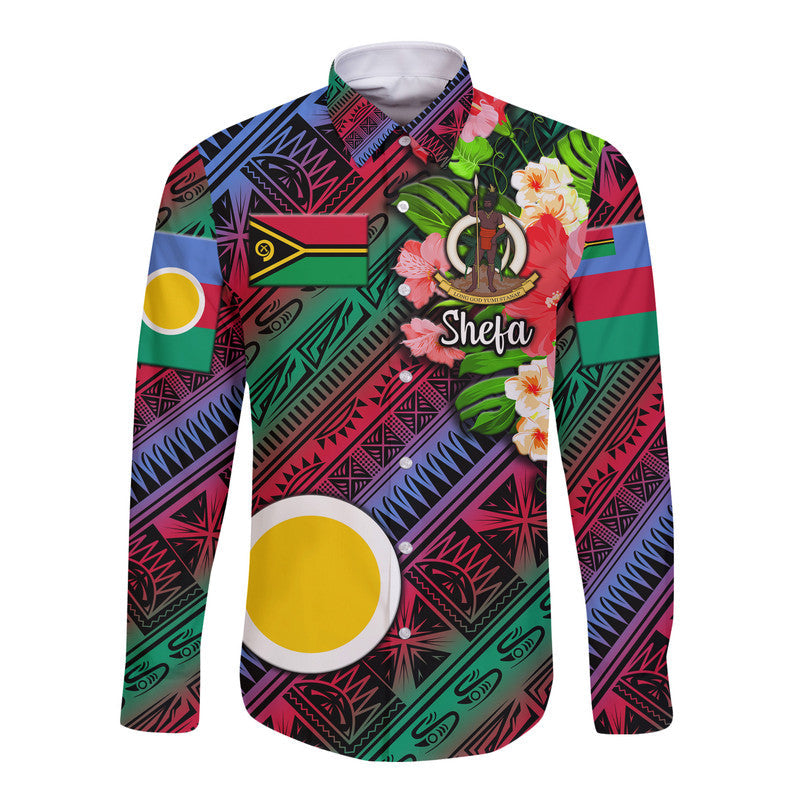 Vanuatu Shefa Hawaii Long Sleeve Button Shirt Independence Be Proud LT8 - Wonder Print Shop