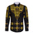Ethiopia Hawaii Long Sleeve Button Shirt Ethiopian Lion Of Judah Tibeb Vibes - Black LT8 - Wonder Print Shop