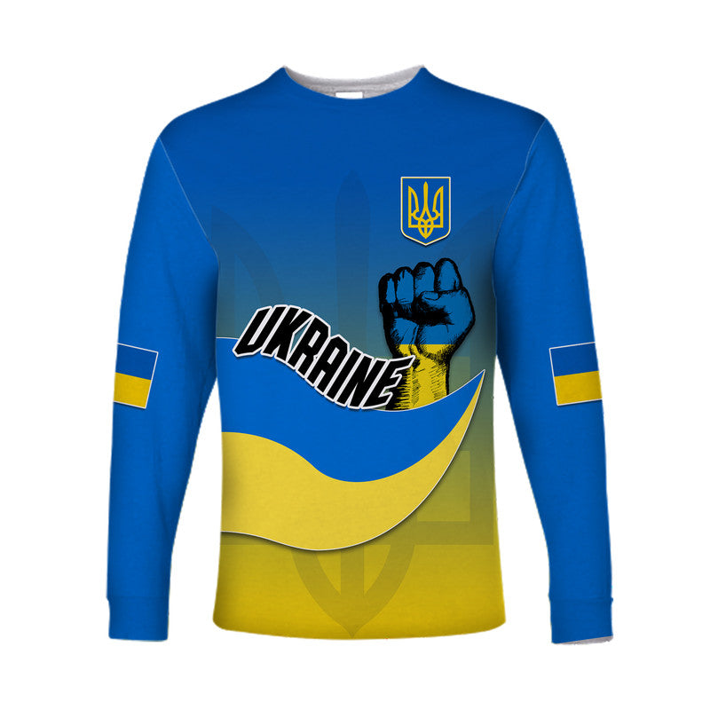 Ukraine Long Sleeve Shirt National Flag Style - Wonder Print Shop