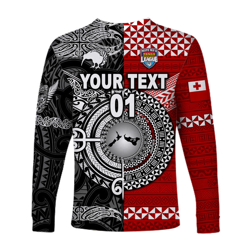 (Custom Personalised) Mate Ma'a Tonga Ngatu And New Zealand Maori All Black Aboriginal Long Sleeve Shirt Rugby Together LT8 - Wonder Print Shop