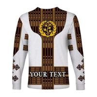 (Custom Personalised) Eritrea Long Sleeve Shirt Fancy Tibeb Vibes - White LT8 - Wonder Print Shop