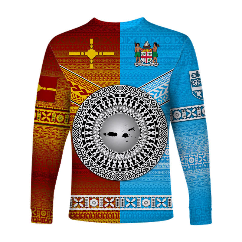Fiji And Rotuma Tapa Pattern Long Sleeve Shirt Together LT8 - Wonder Print Shop