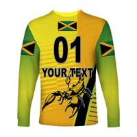 (Custom Personalised) Jamaica Cricket Scorpions Long Sleeve Shirt Simple Style - Yellow LT8 - Wonder Print Shop