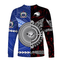 Samoa and New Zealand Long Sleeve Shirt Together Red LT8 - Wonder Print Shop