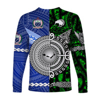 Samoa and New Zealand Long Sleeve Shirt Together Green LT8 - Wonder Print Shop