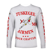 (Custom Personalised) Tuskegee Airmen Motorcycle Club Long Sleeve Shirt The White Tails Simple Style - White LT8 - Wonder Print Shop