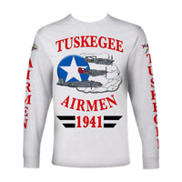 (Custom Personalised) Tuskegee Airmen Long Sleeve Shirt The White Tails Original Style - White LT8 - Wonder Print Shop