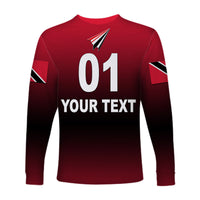 (Custom Personalised) Trinidad And Tobago Cricket Red Force Long Sleeve Shirt Original Style LT8 - Wonder Print Shop