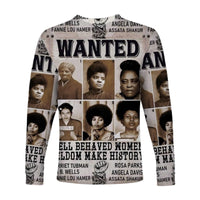 Civil Rights Female Leaders Long Sleeve Shirt Wanted Version LT8 - Wonder Print Shop