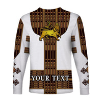 (Custom Personalised) Ethiopia Long Sleeve Shirt Ethiopian Lion Of Judah Tibeb Vibes - White LT8 - Wonder Print Shop